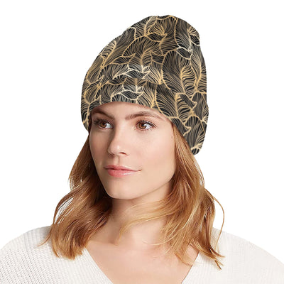 Elegant Gold leaf Print Unisex Beanie