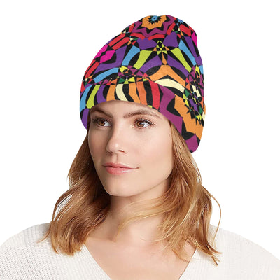 Kaleidoscope Pattern Print Design 01 Unisex Beanie