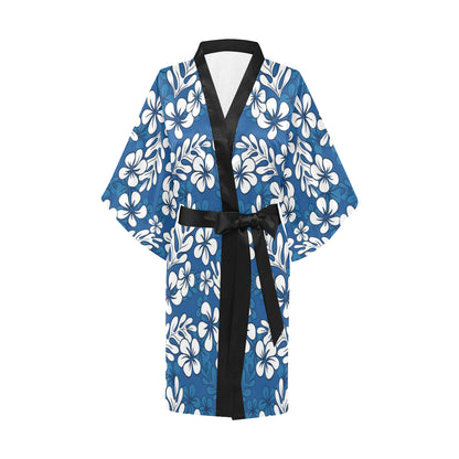 Plumeria Pattern Print Design PM015 Women's Short Kimono