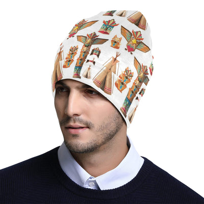 Totem Native Print Design LKS303 Unisex Beanie