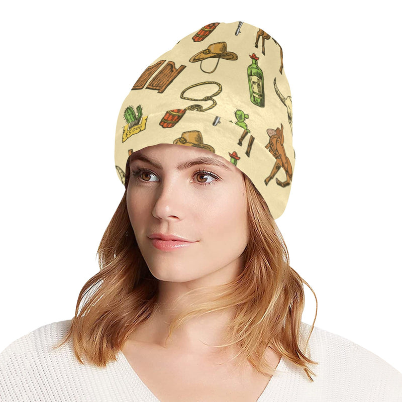 Cowboy Pattern Print Design 04 Unisex Beanie