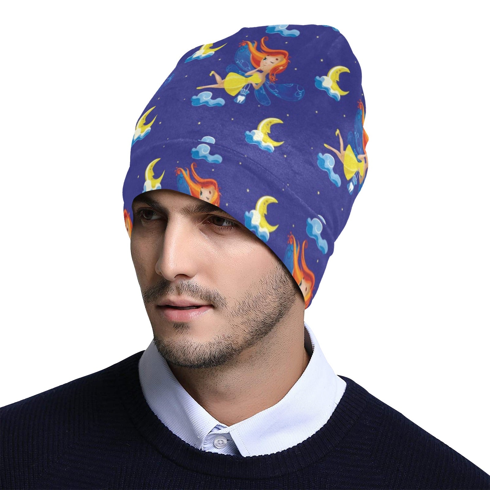 Fairy with Moon Print Pattern Unisex Beanie