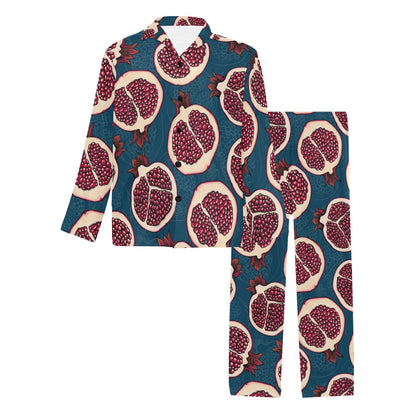 Pomegranate Pattern Print Design PG02 Men's Long Sleeve Pajama Set