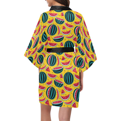 Watermelon Pattern Print Design WM02 Women's Short Kimono