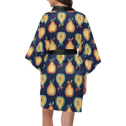 Pear Pattern Print Design PE03 Women's Short Kimono