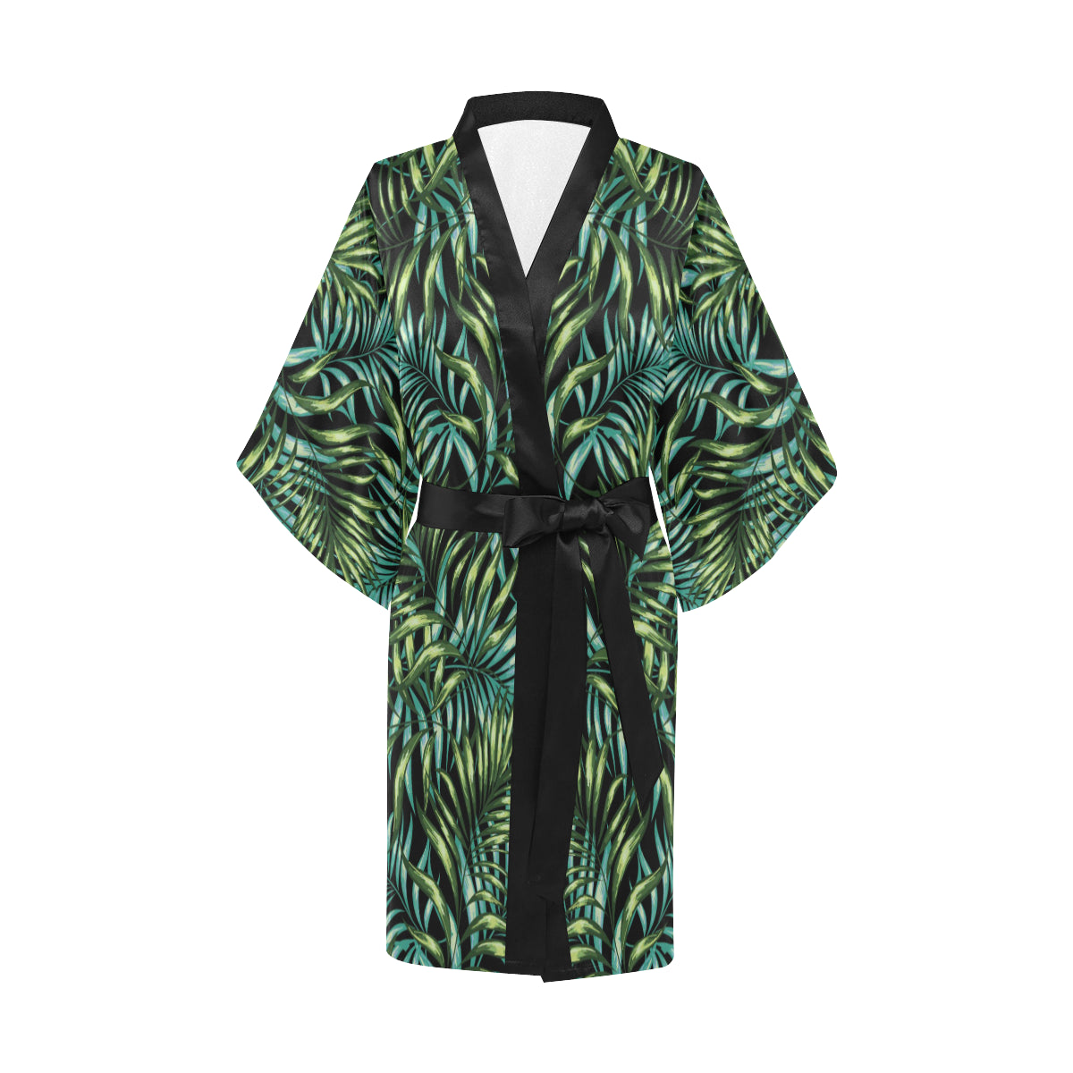 Tropical Flower Pattern Print Design TF08 Women's Short Kimono