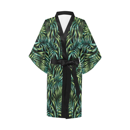Tropical Flower Pattern Print Design TF08 Women's Short Kimono