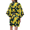 Yellow Hibiscus Pattern Print Design HB08 Women's Short Kimono