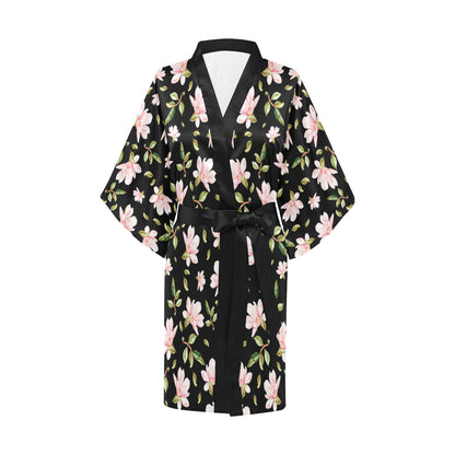 Magnolia Pattern Print Design MAG01 Women's Short Kimono