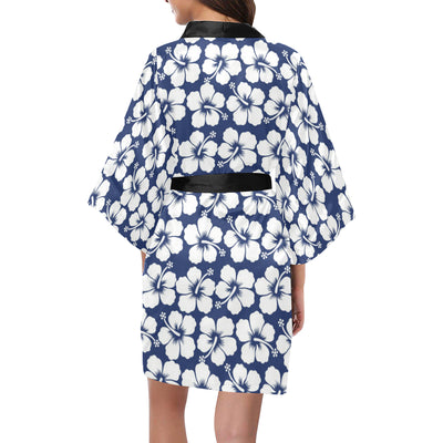 Hibiscus Pattern Print Design HB013 Women's Short Kimono