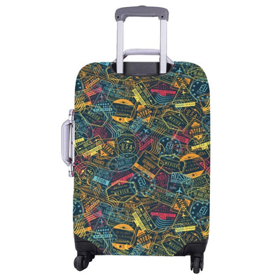 Travel Stamp Themed Design Luggage Cover Protector