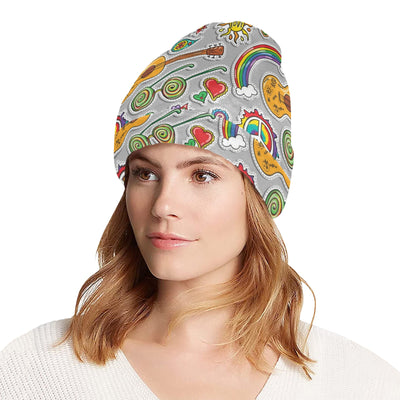 Hippie Print Design LKS306 Unisex Beanie