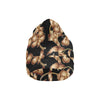 Brown Hibiscus Pattern Print Design HB06 Unisex Beanie