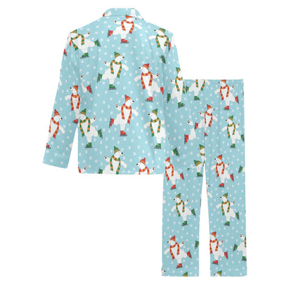 Polar Bear Pattern Print Design PB07 Men's Long Sleeve Pajama Set