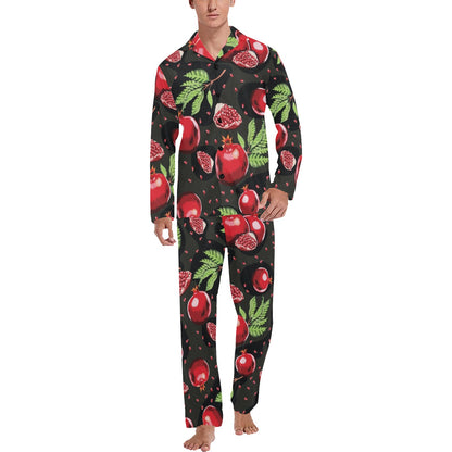 Pomegranate Pattern Print Design PG06 Men's Long Sleeve Pajama Set