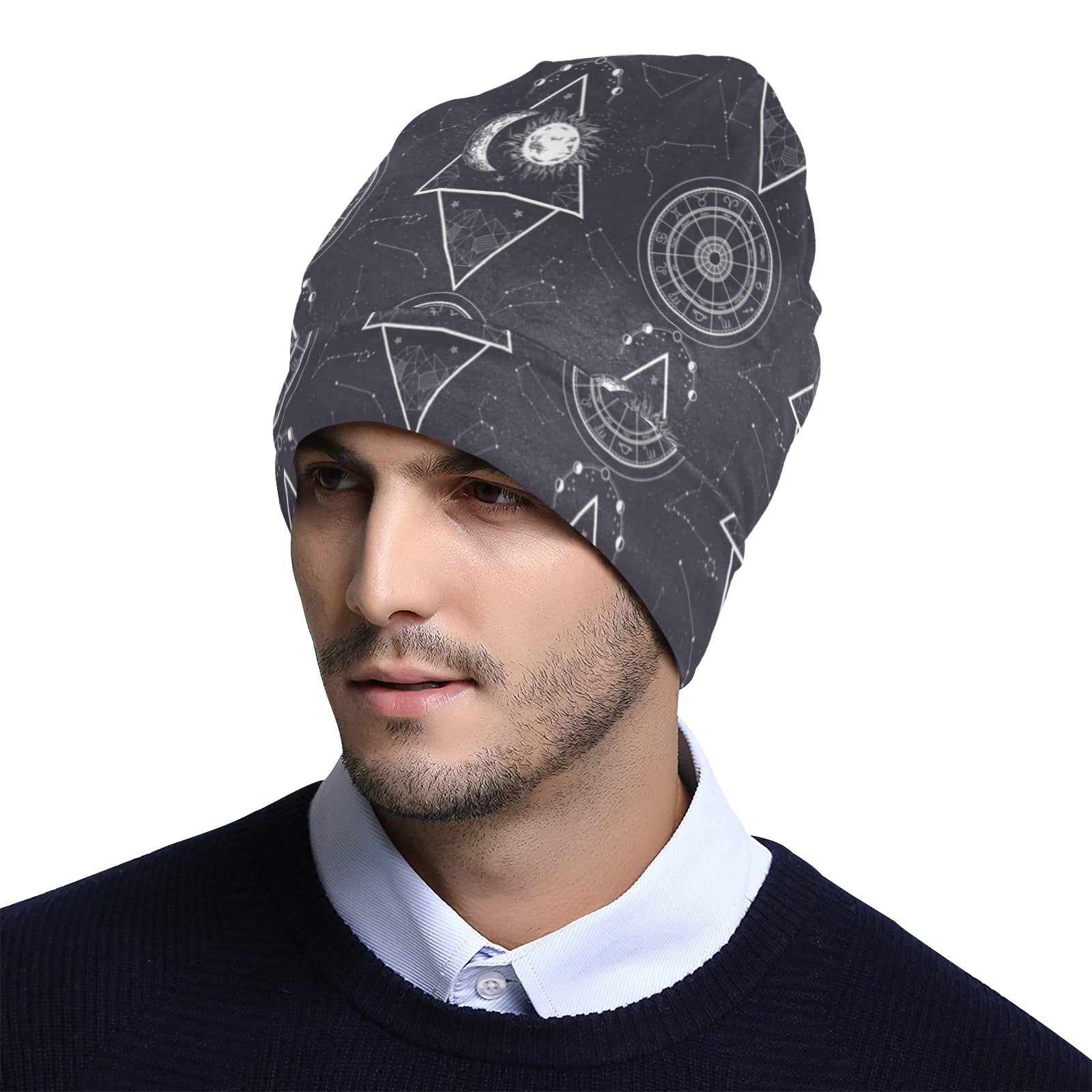 Sun Moon Print Design LKS309 Unisex Beanie