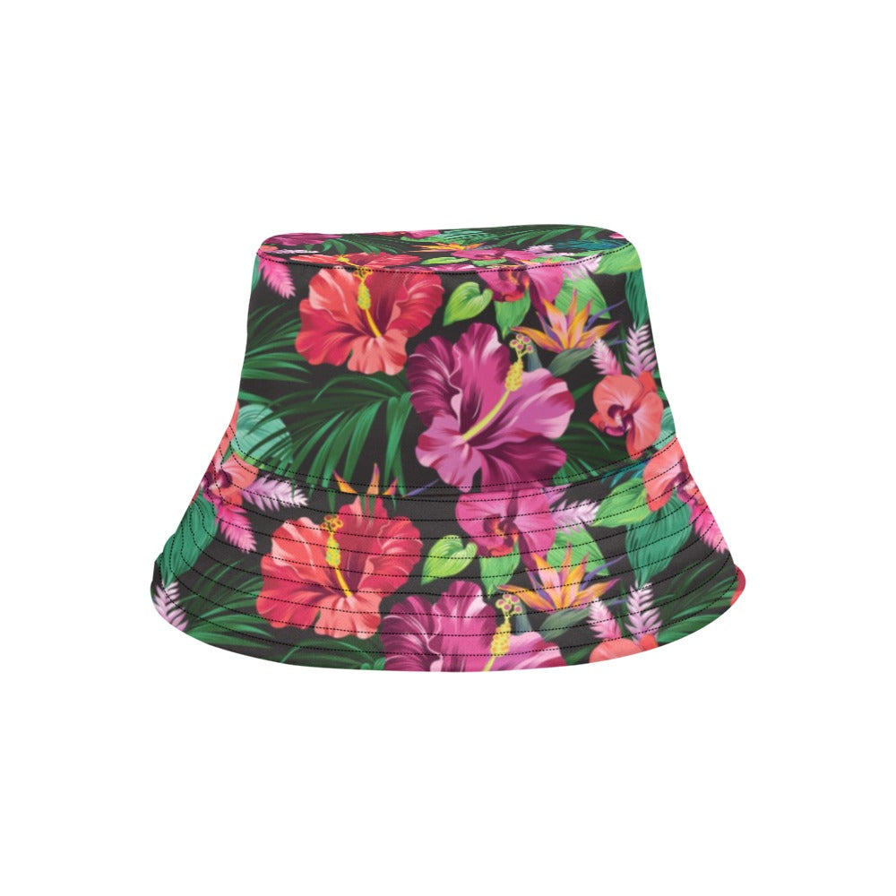 Hibiscus Hawaiian Design Print Pattern Bucket Hat