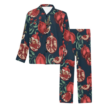 Pomegranate Pattern Print Design PG04 Men's Long Sleeve Pajama Set