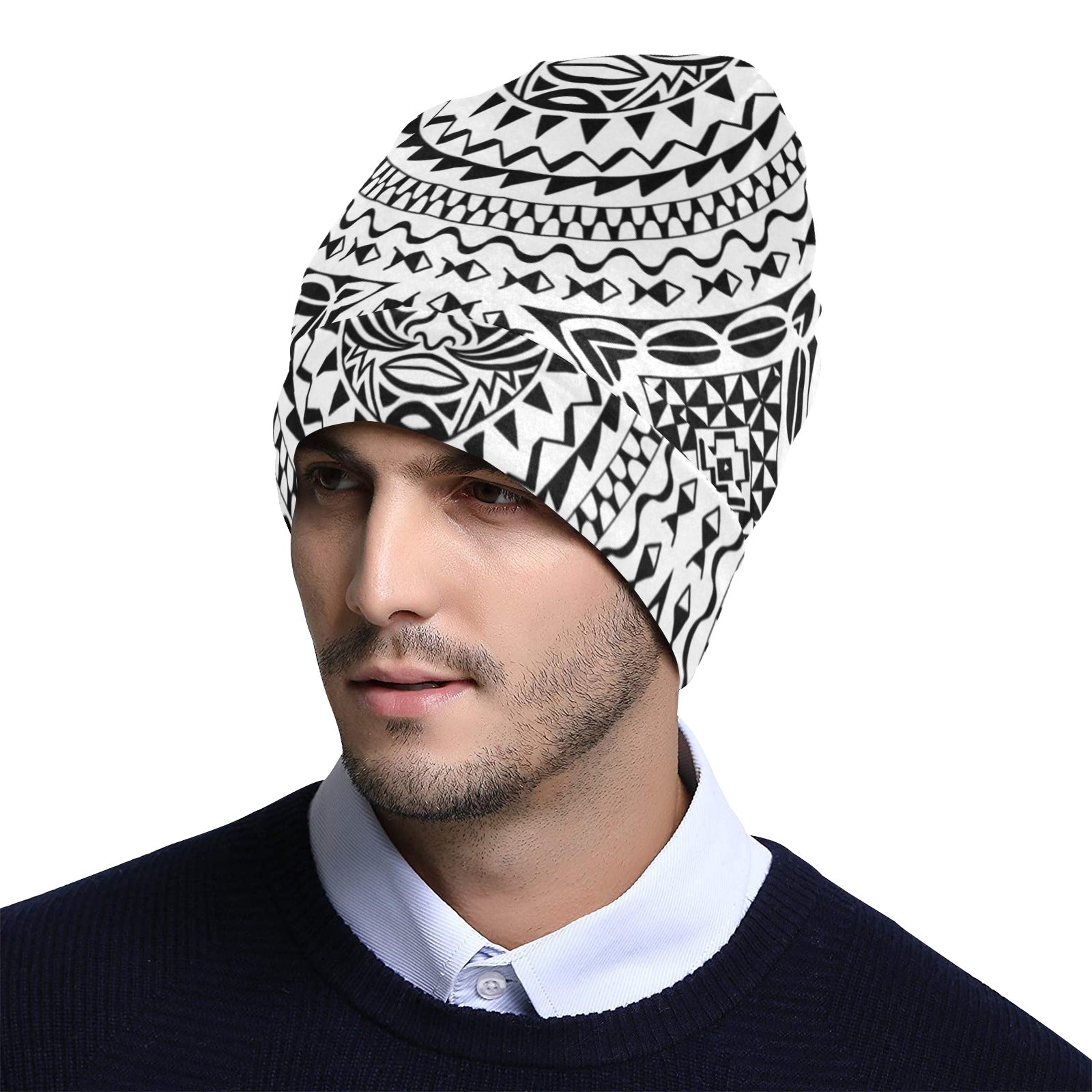 Polynesian Tribal Mask Unisex Beanie