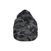 Camo Black Pattern Print Design 02 Unisex Beanie