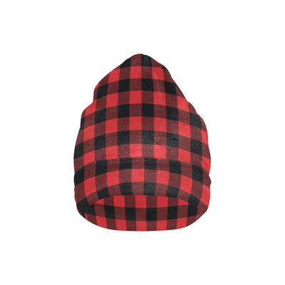 Red Black Buffalo Tartan Plaid Pattern Unisex Beanie