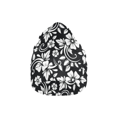 Floral Black White Themed Print Unisex Beanie