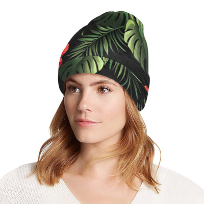 Red Hibiscus Tropical Unisex Beanie