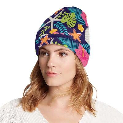 Beach Seashell Floral Theme Unisex Beanie