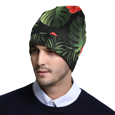 Red Hibiscus Tropical Unisex Beanie