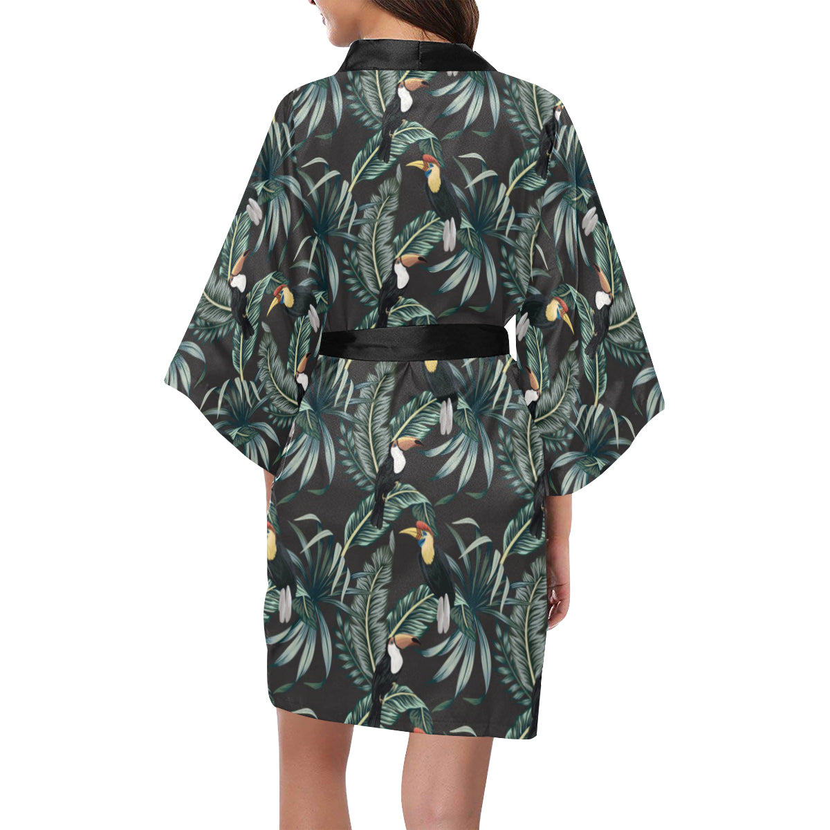 Rainforest Pattern Print Design RF06 Women's Short Kimono