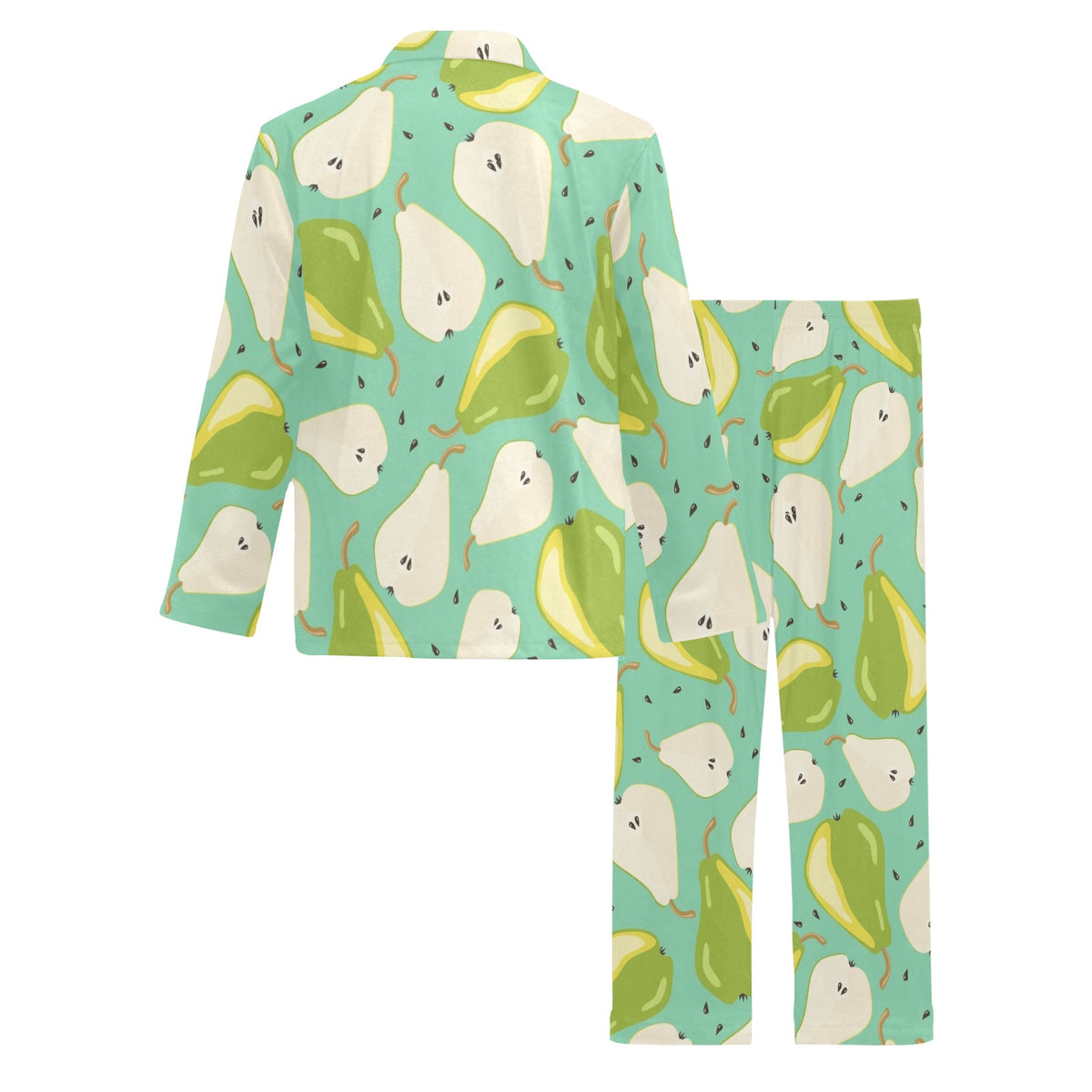 Pear Pattern Print Design PE04 Men's Long Sleeve Pajama Set