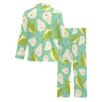 Pear Pattern Print Design PE04 Men's Long Sleeve Pajama Set