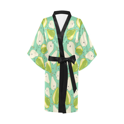 Pear Pattern Print Design PE04 Women's Short Kimono