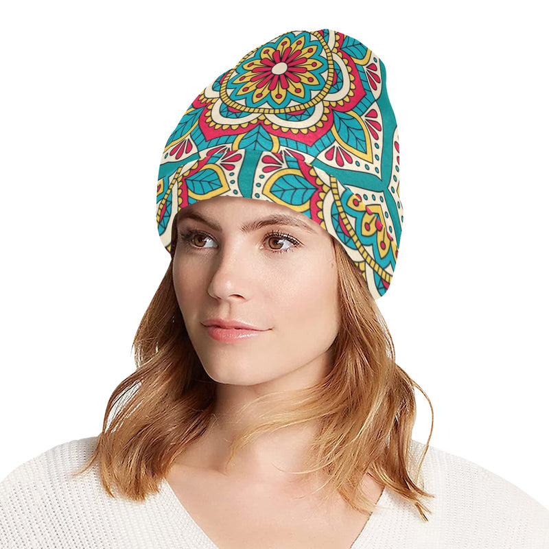 Mandala Pattern Print Design 03 Unisex Beanie