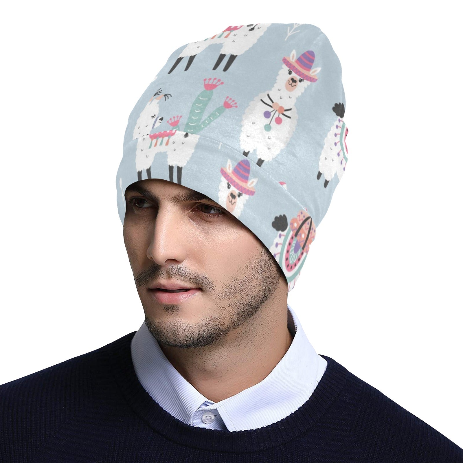 Llama Pattern Print Design 04 Unisex Beanie