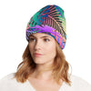 Neon Flower Tropical Palm Leaves Unisex Beanie