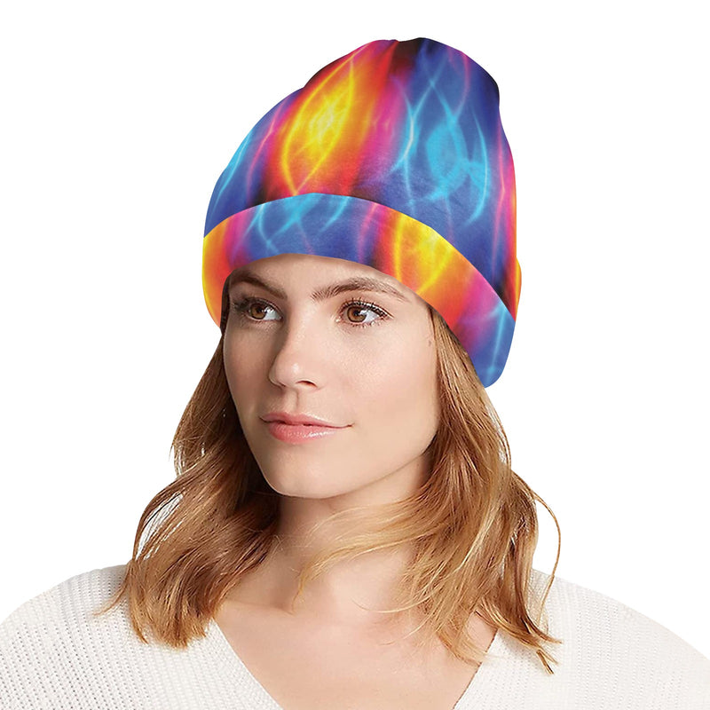 Flame Fire Blue Design Print Unisex Beanie