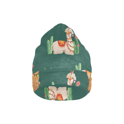 Llama Cactus Pattern Print Design 07 Unisex Beanie