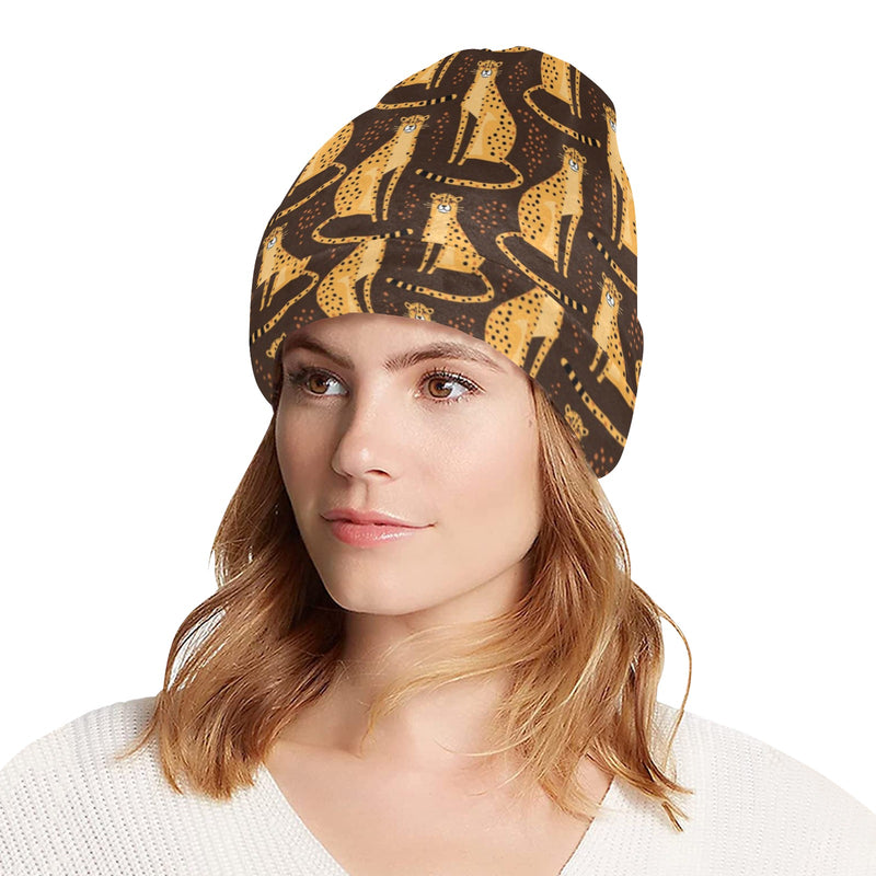 Cheetah Pattern Print Design 03 Unisex Beanie