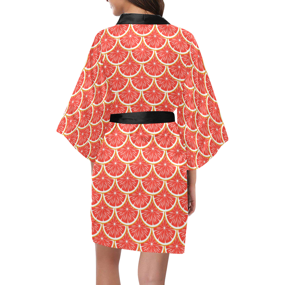 Grapefruit Pattern Print Design GF07 Women's Short Kimono