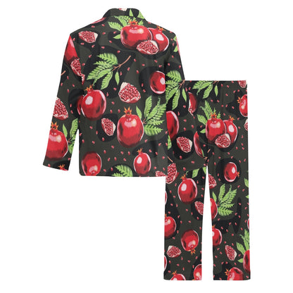 Pomegranate Pattern Print Design PG06 Men's Long Sleeve Pajama Set