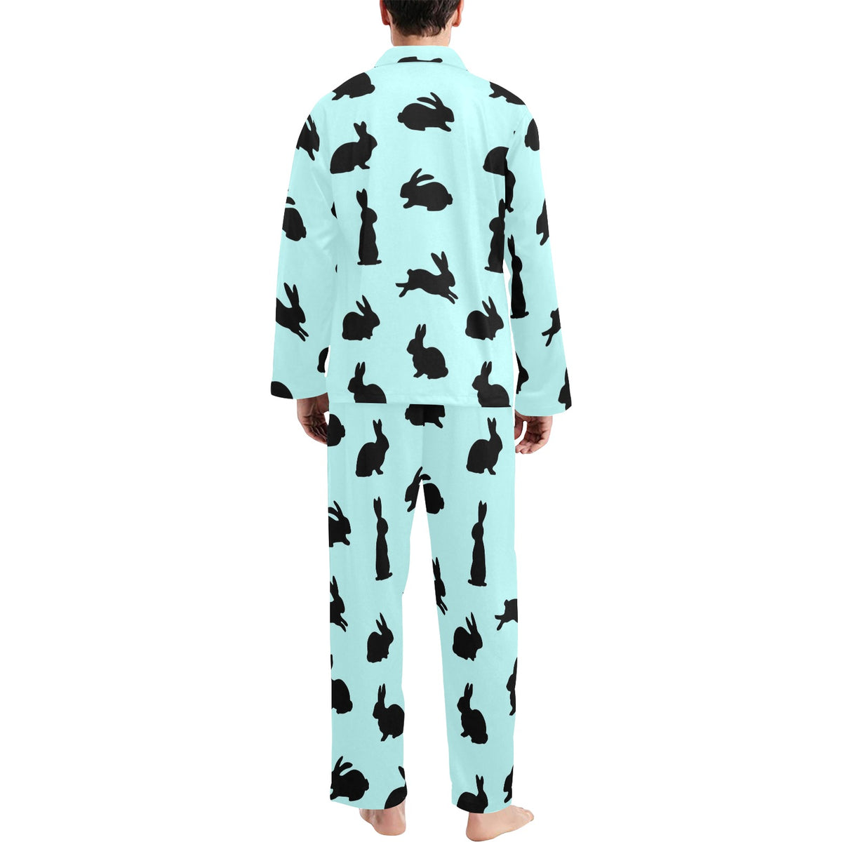Rabbit Pattern Print Design RB010 Men's Long Sleeve Pajama Set