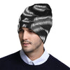 Feather Black White Design Print Unisex Beanie