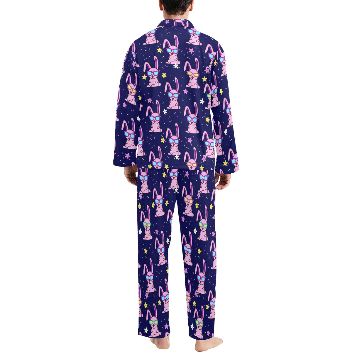 Rabbit Baby Pattern Print Design RB015 Men's Long Sleeve Pajama Set