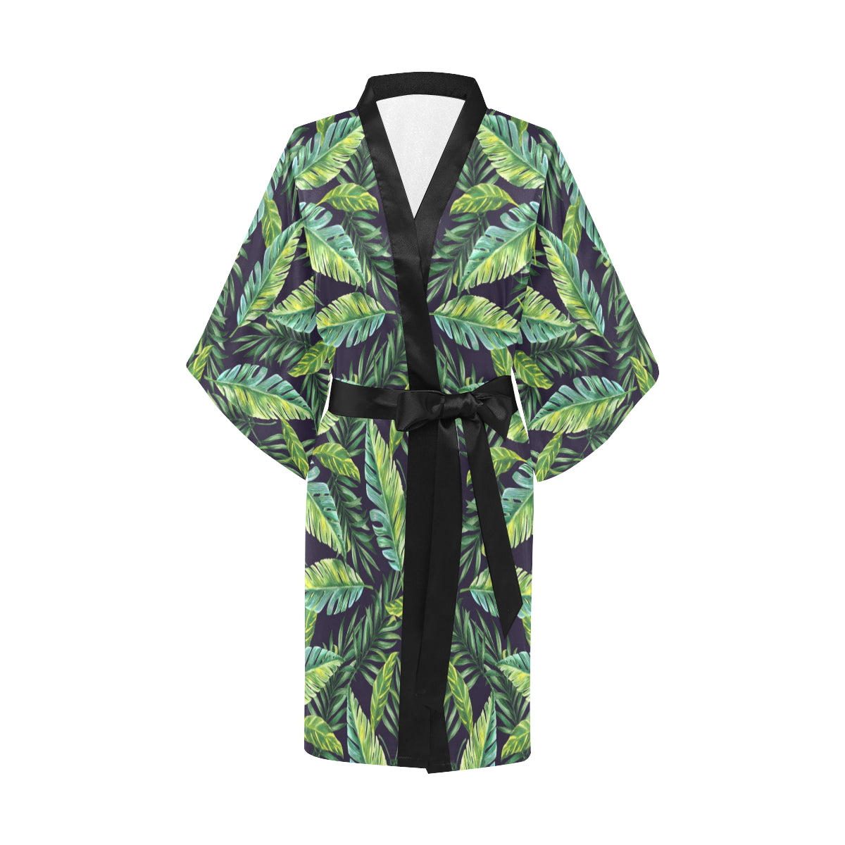 Tropical Flower Pattern Print Design TF06 Women's Short Kimono
