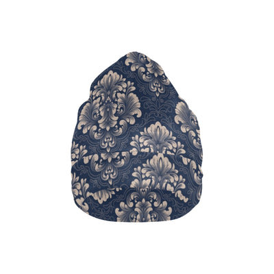 Damask Blue Luxury Print Pattern Unisex Beanie