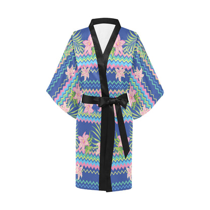 Lily Pattern Print Design LY015 Women's Short Kimono