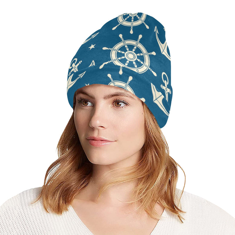 Anchor Pattern Print Design 01 Unisex Beanie