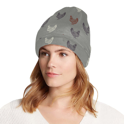 Chicken Pattern Print Design 01 Unisex Beanie