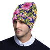 Pink Hibiscus Pattern Print Design HB027 Unisex Beanie